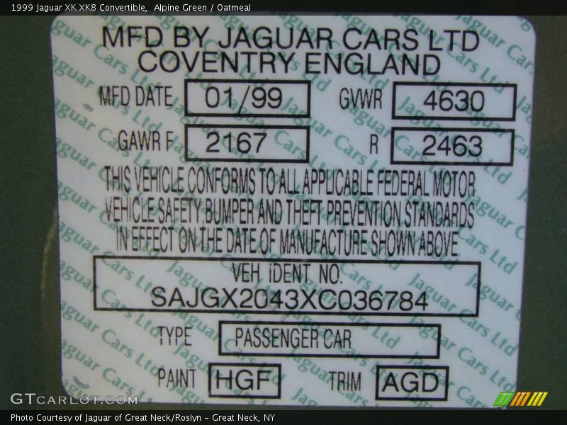 Alpine Green / Oatmeal 1999 Jaguar XK XK8 Convertible