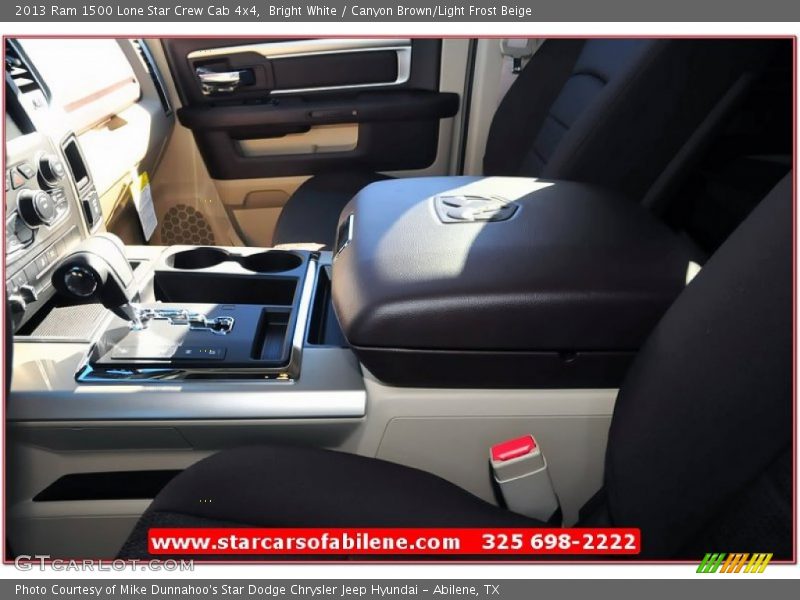 Bright White / Canyon Brown/Light Frost Beige 2013 Ram 1500 Lone Star Crew Cab 4x4