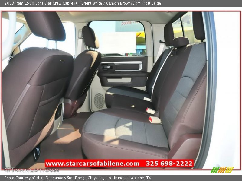 Bright White / Canyon Brown/Light Frost Beige 2013 Ram 1500 Lone Star Crew Cab 4x4