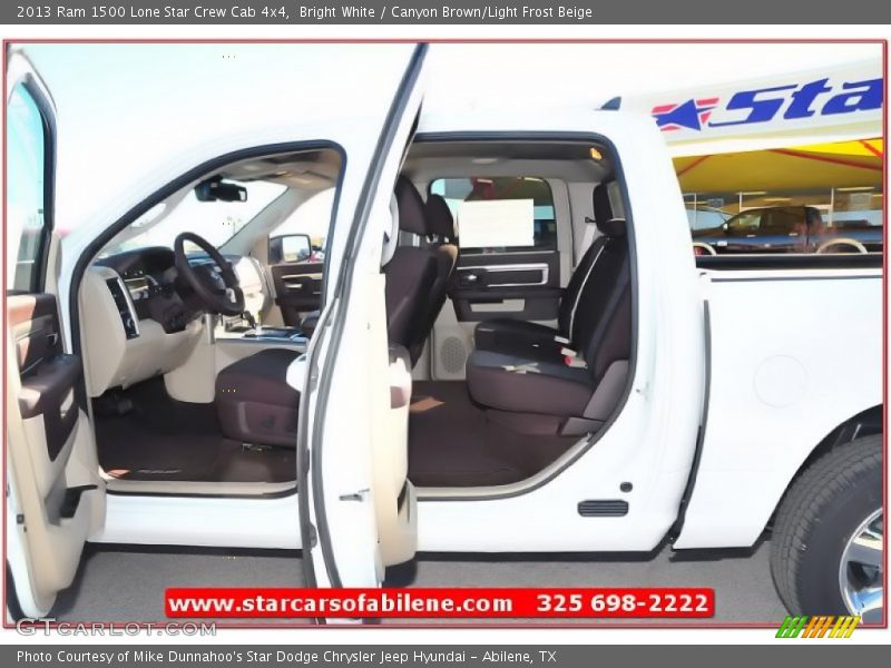 Bright White / Canyon Brown/Light Frost Beige 2013 Ram 1500 Lone Star Crew Cab 4x4