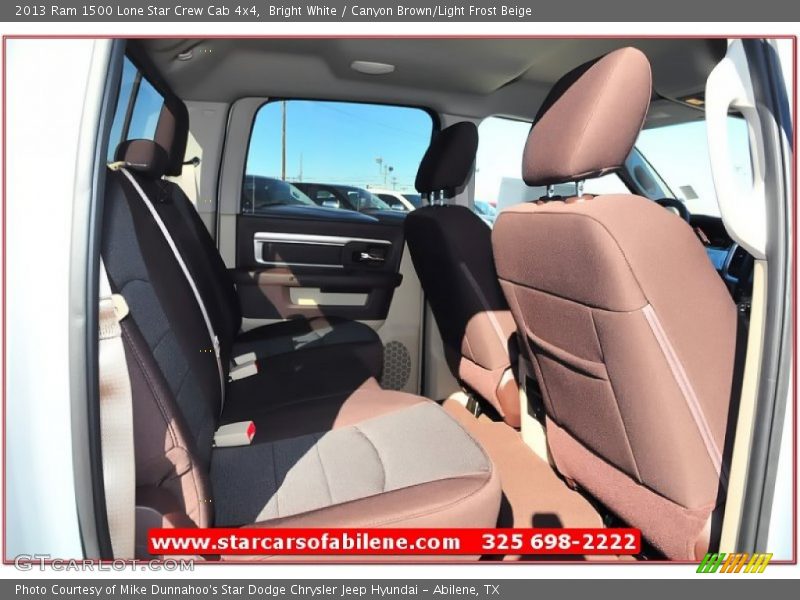 Bright White / Canyon Brown/Light Frost Beige 2013 Ram 1500 Lone Star Crew Cab 4x4