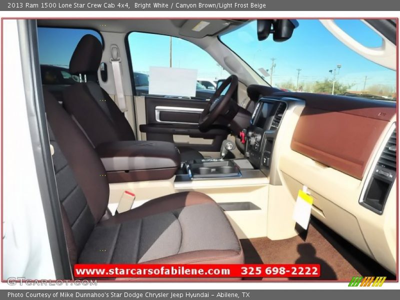 Bright White / Canyon Brown/Light Frost Beige 2013 Ram 1500 Lone Star Crew Cab 4x4