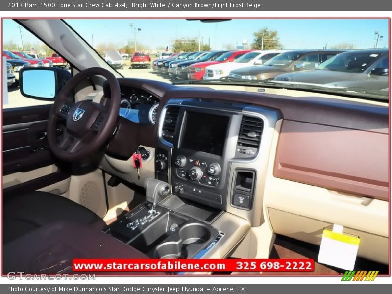 Bright White / Canyon Brown/Light Frost Beige 2013 Ram 1500 Lone Star Crew Cab 4x4
