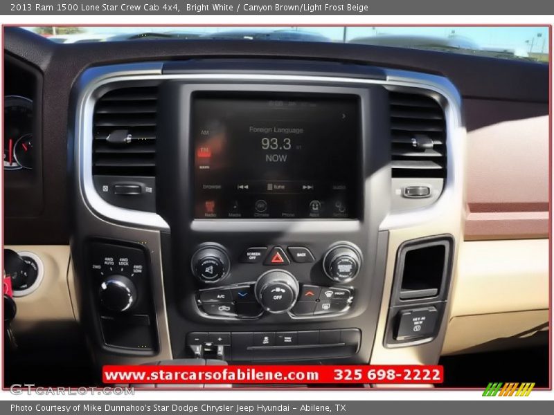 Bright White / Canyon Brown/Light Frost Beige 2013 Ram 1500 Lone Star Crew Cab 4x4