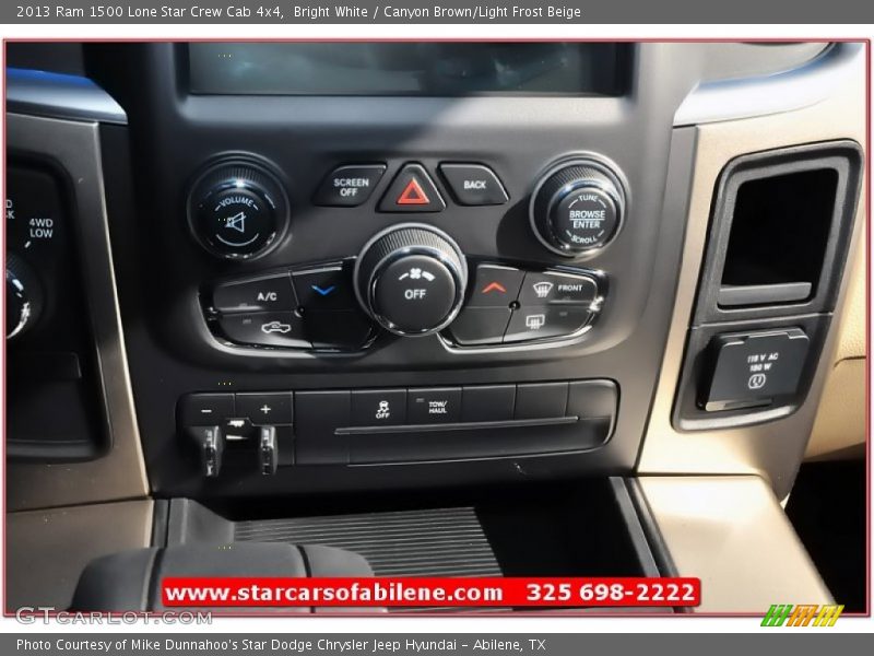 Bright White / Canyon Brown/Light Frost Beige 2013 Ram 1500 Lone Star Crew Cab 4x4