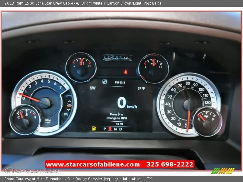 Bright White / Canyon Brown/Light Frost Beige 2013 Ram 1500 Lone Star Crew Cab 4x4