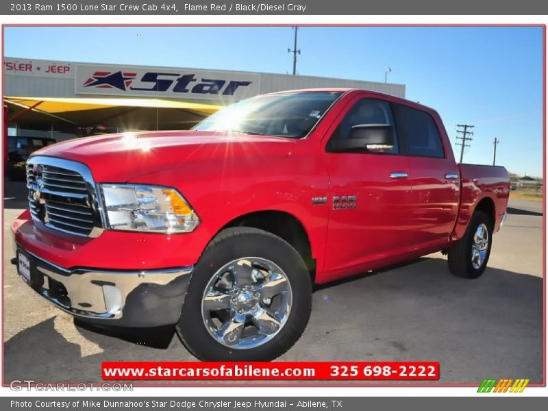 Flame Red / Black/Diesel Gray 2013 Ram 1500 Lone Star Crew Cab 4x4