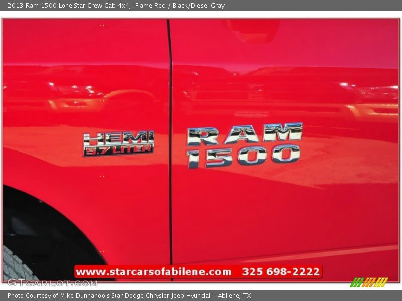 Flame Red / Black/Diesel Gray 2013 Ram 1500 Lone Star Crew Cab 4x4