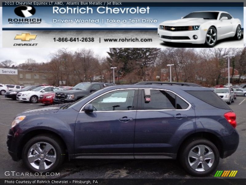 Atlantis Blue Metallic / Jet Black 2013 Chevrolet Equinox LT AWD