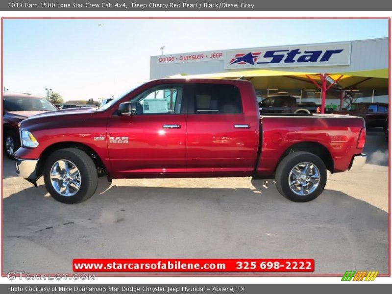 Deep Cherry Red Pearl / Black/Diesel Gray 2013 Ram 1500 Lone Star Crew Cab 4x4