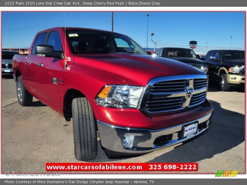 Deep Cherry Red Pearl / Black/Diesel Gray 2013 Ram 1500 Lone Star Crew Cab 4x4