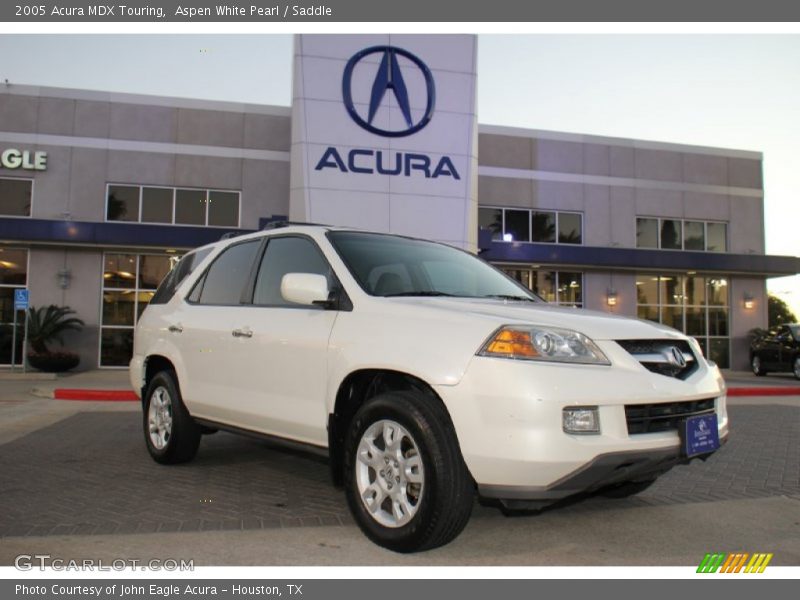 Aspen White Pearl / Saddle 2005 Acura MDX Touring