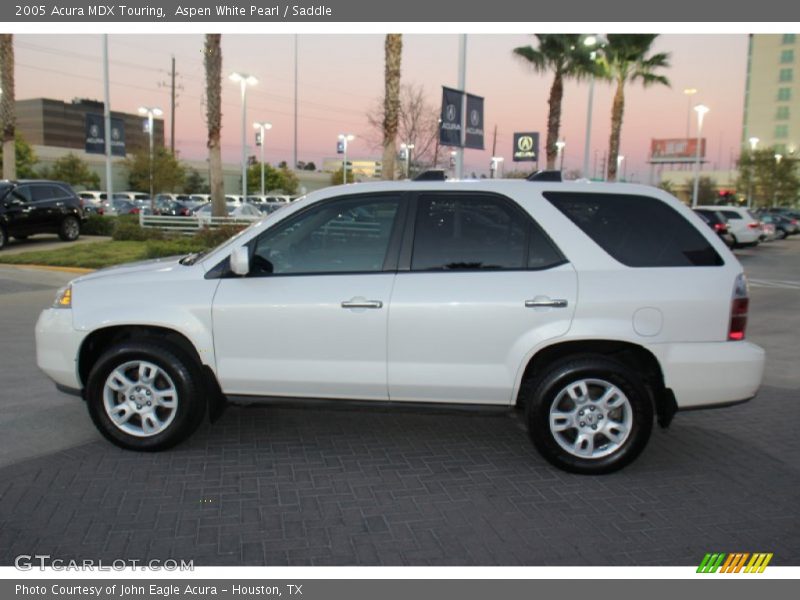 Aspen White Pearl / Saddle 2005 Acura MDX Touring