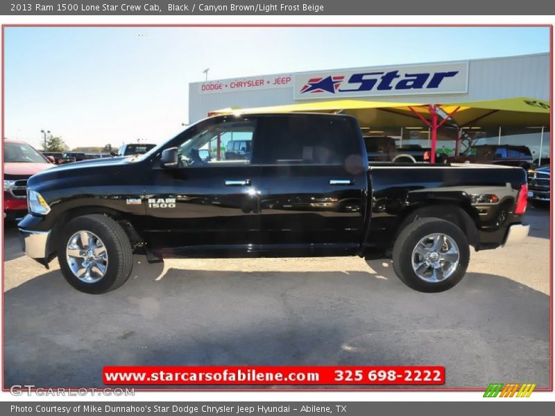 Black / Canyon Brown/Light Frost Beige 2013 Ram 1500 Lone Star Crew Cab