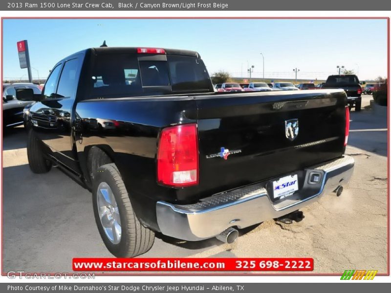 Black / Canyon Brown/Light Frost Beige 2013 Ram 1500 Lone Star Crew Cab