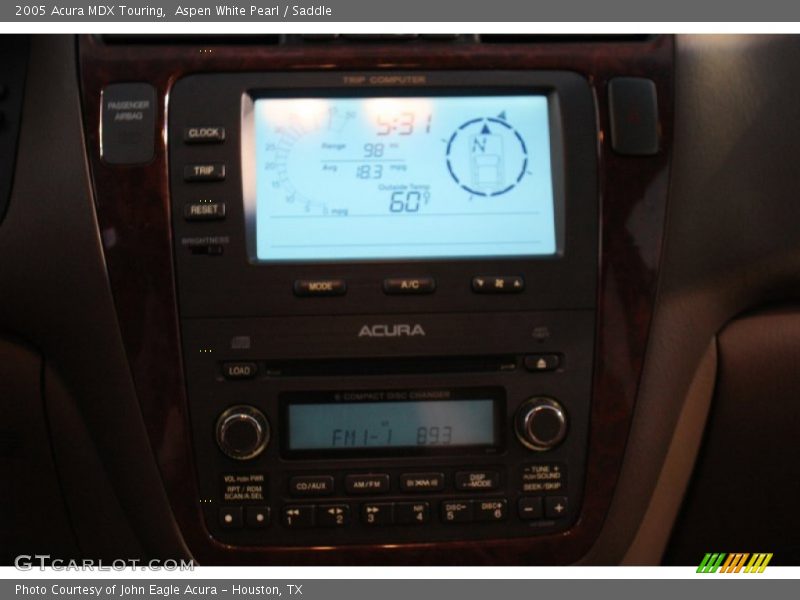 Aspen White Pearl / Saddle 2005 Acura MDX Touring
