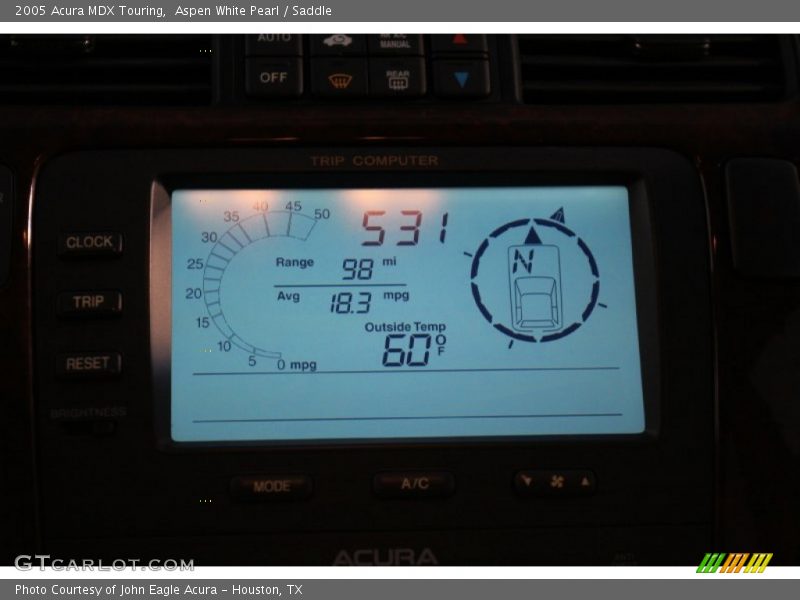 Aspen White Pearl / Saddle 2005 Acura MDX Touring