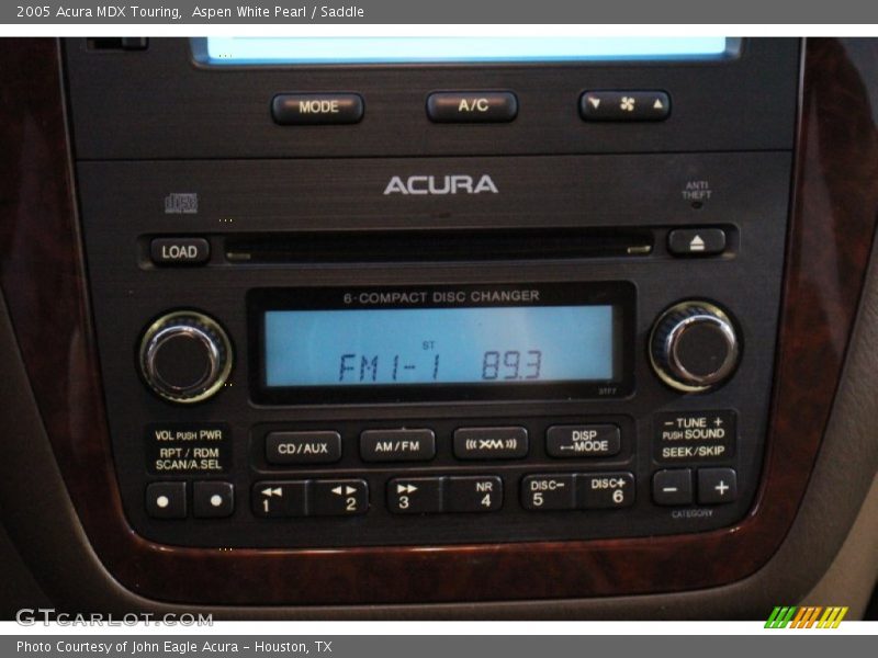 Aspen White Pearl / Saddle 2005 Acura MDX Touring