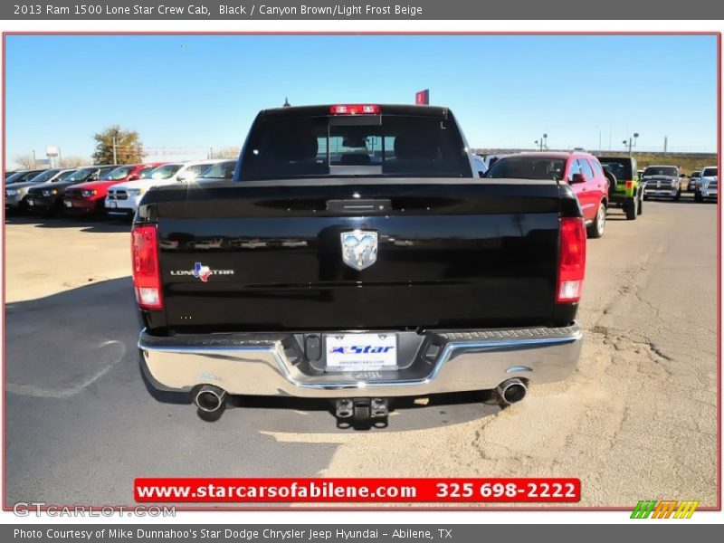 Black / Canyon Brown/Light Frost Beige 2013 Ram 1500 Lone Star Crew Cab