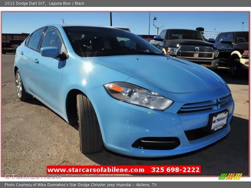 Laguna Blue / Black 2013 Dodge Dart SXT