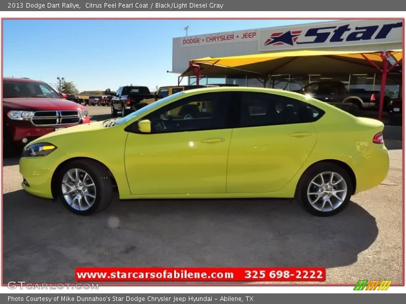 Citrus Peel Pearl Coat / Black/Light Diesel Gray 2013 Dodge Dart Rallye