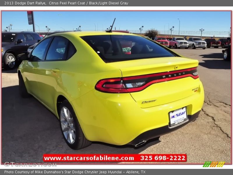 Citrus Peel Pearl Coat / Black/Light Diesel Gray 2013 Dodge Dart Rallye
