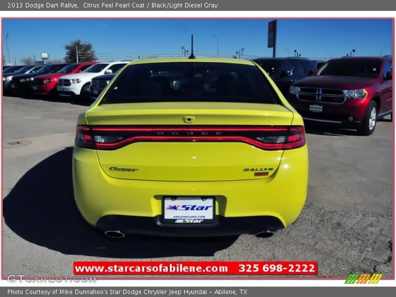 Citrus Peel Pearl Coat / Black/Light Diesel Gray 2013 Dodge Dart Rallye