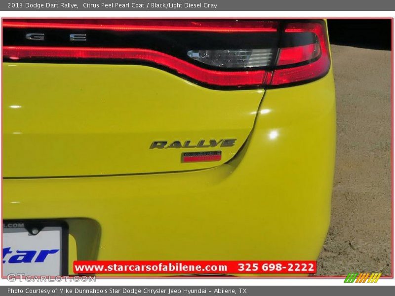 Citrus Peel Pearl Coat / Black/Light Diesel Gray 2013 Dodge Dart Rallye