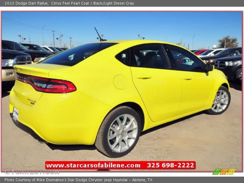 Citrus Peel Pearl Coat / Black/Light Diesel Gray 2013 Dodge Dart Rallye