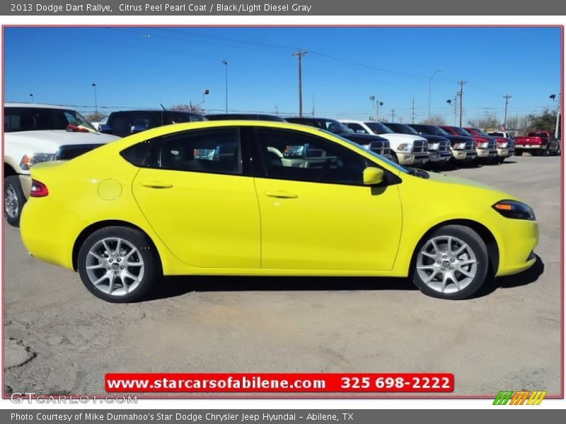 Citrus Peel Pearl Coat / Black/Light Diesel Gray 2013 Dodge Dart Rallye