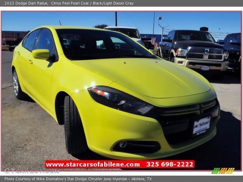 Citrus Peel Pearl Coat / Black/Light Diesel Gray 2013 Dodge Dart Rallye