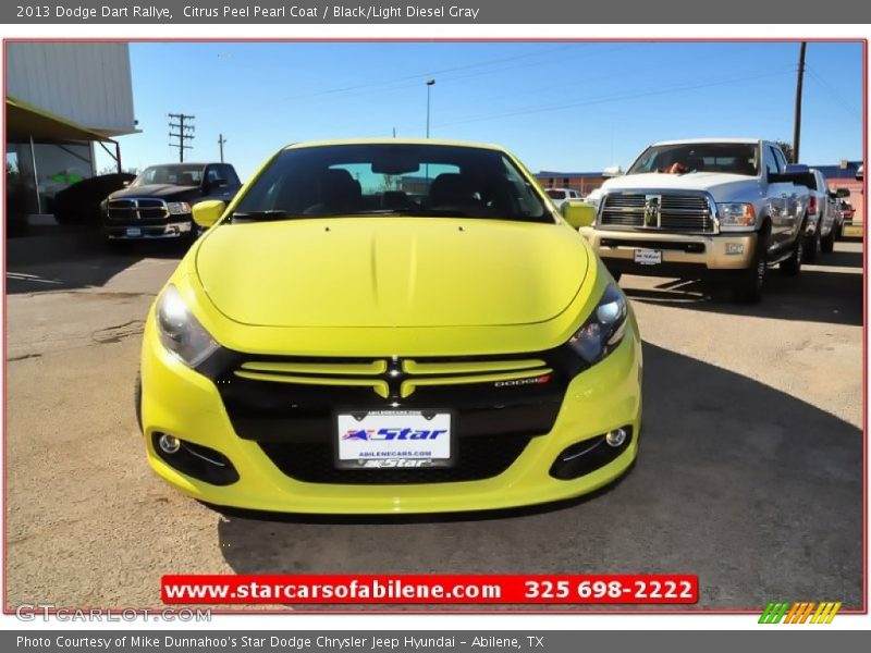 Citrus Peel Pearl Coat / Black/Light Diesel Gray 2013 Dodge Dart Rallye