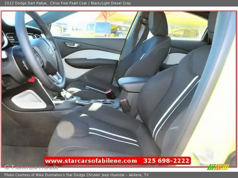 Citrus Peel Pearl Coat / Black/Light Diesel Gray 2013 Dodge Dart Rallye
