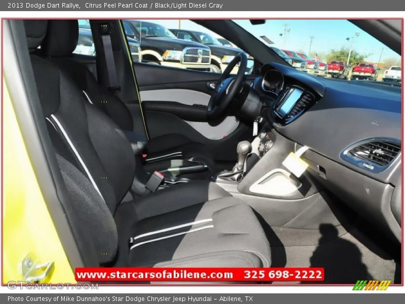 Citrus Peel Pearl Coat / Black/Light Diesel Gray 2013 Dodge Dart Rallye