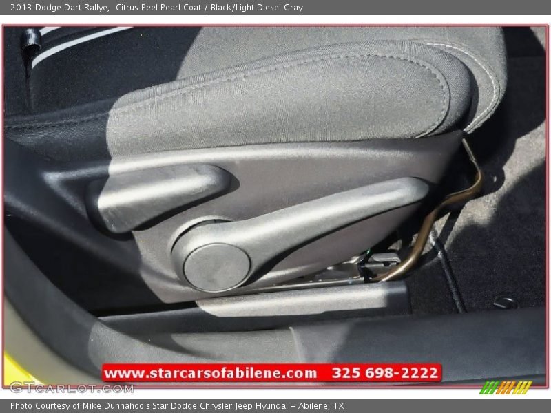 Citrus Peel Pearl Coat / Black/Light Diesel Gray 2013 Dodge Dart Rallye