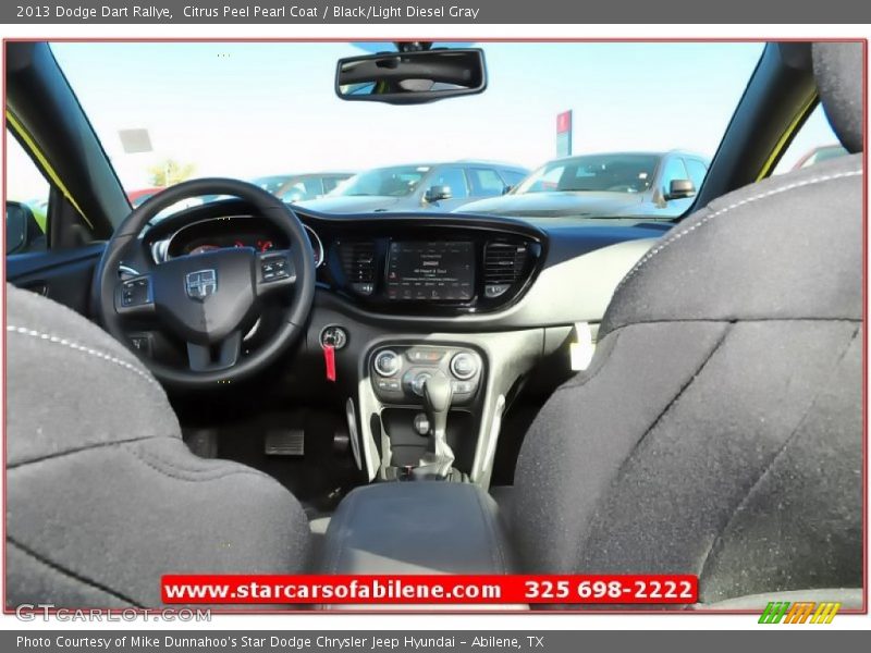 Citrus Peel Pearl Coat / Black/Light Diesel Gray 2013 Dodge Dart Rallye