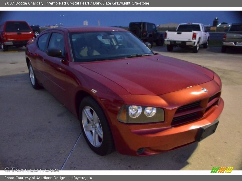 Inferno Red Crystal Pearl / Dark Slate Gray/Light Graystone 2007 Dodge Charger