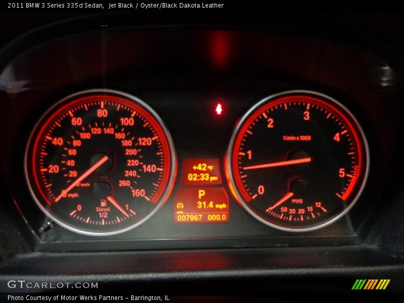 Jet Black / Oyster/Black Dakota Leather 2011 BMW 3 Series 335d Sedan