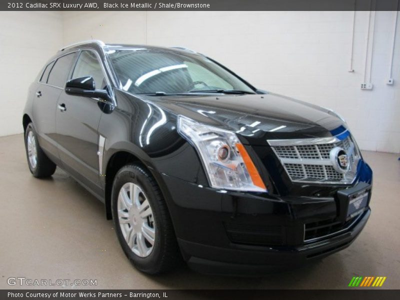 Black Ice Metallic / Shale/Brownstone 2012 Cadillac SRX Luxury AWD