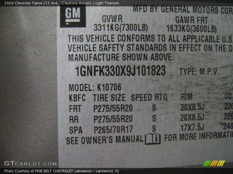 Graystone Metallic / Light Titanium 2009 Chevrolet Tahoe LTZ 4x4