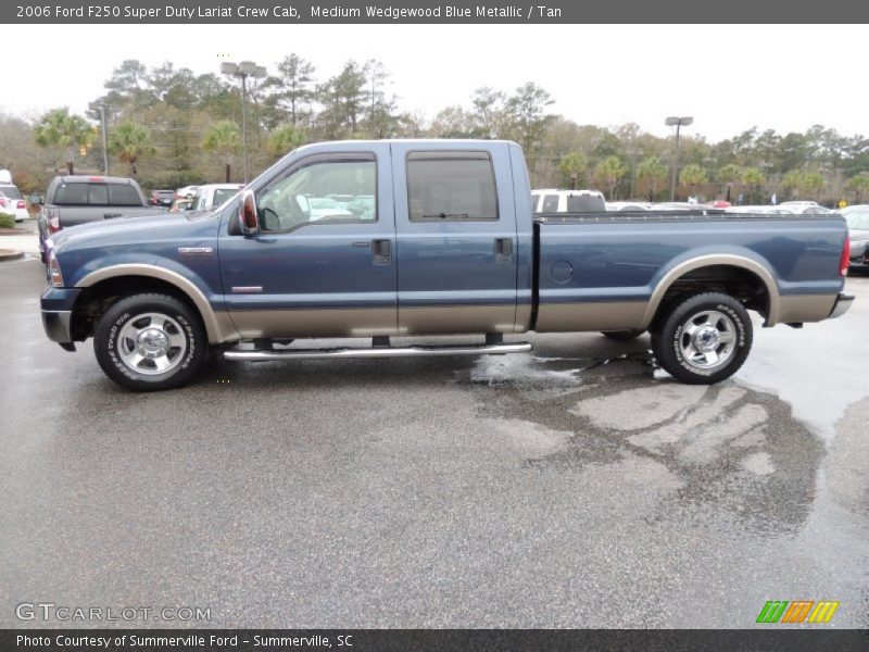 Medium Wedgewood Blue Metallic / Tan 2006 Ford F250 Super Duty Lariat Crew Cab