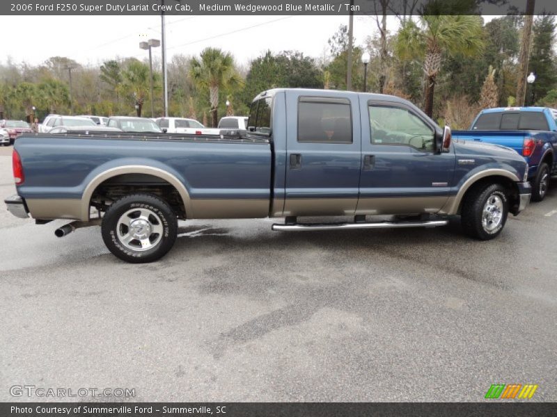 Medium Wedgewood Blue Metallic / Tan 2006 Ford F250 Super Duty Lariat Crew Cab