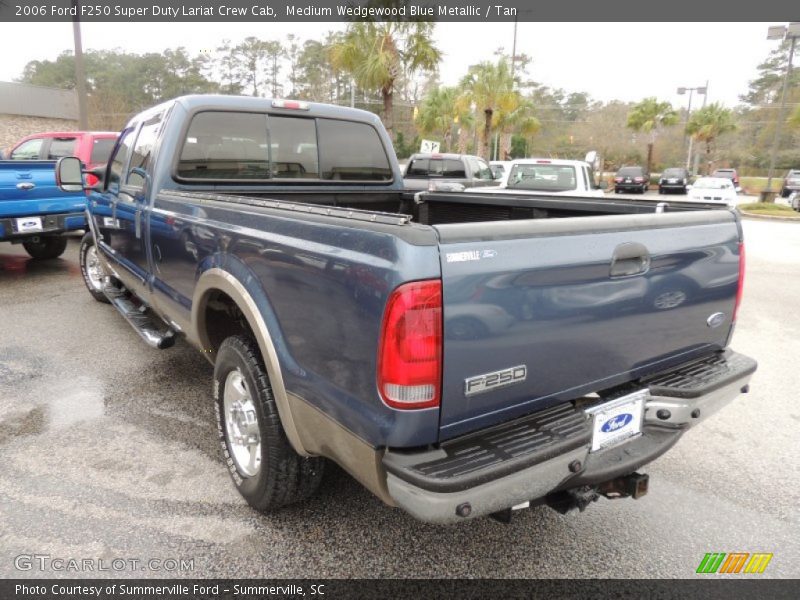 Medium Wedgewood Blue Metallic / Tan 2006 Ford F250 Super Duty Lariat Crew Cab