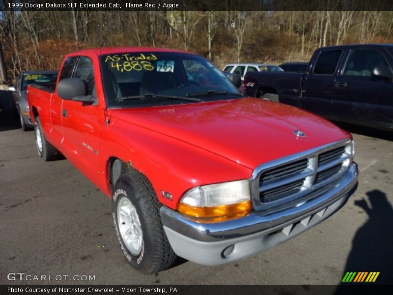 Flame Red / Agate 1999 Dodge Dakota SLT Extended Cab