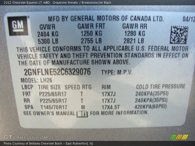 Graystone Metallic / Brownstone/Jet Black 2012 Chevrolet Equinox LT AWD