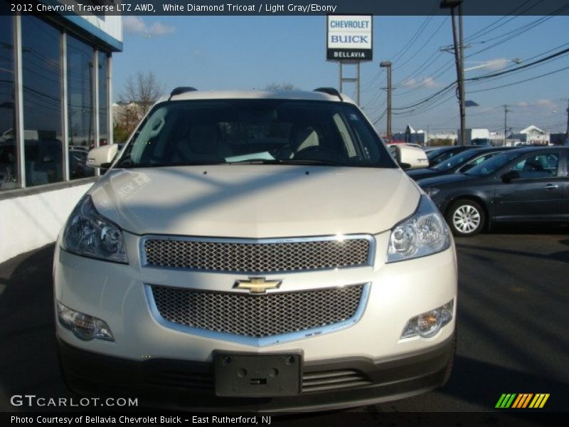 White Diamond Tricoat / Light Gray/Ebony 2012 Chevrolet Traverse LTZ AWD
