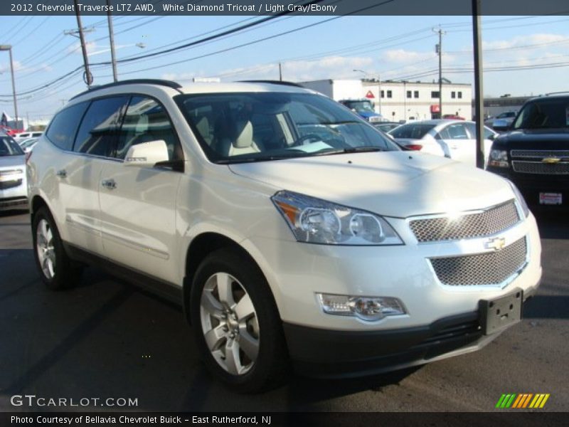 White Diamond Tricoat / Light Gray/Ebony 2012 Chevrolet Traverse LTZ AWD