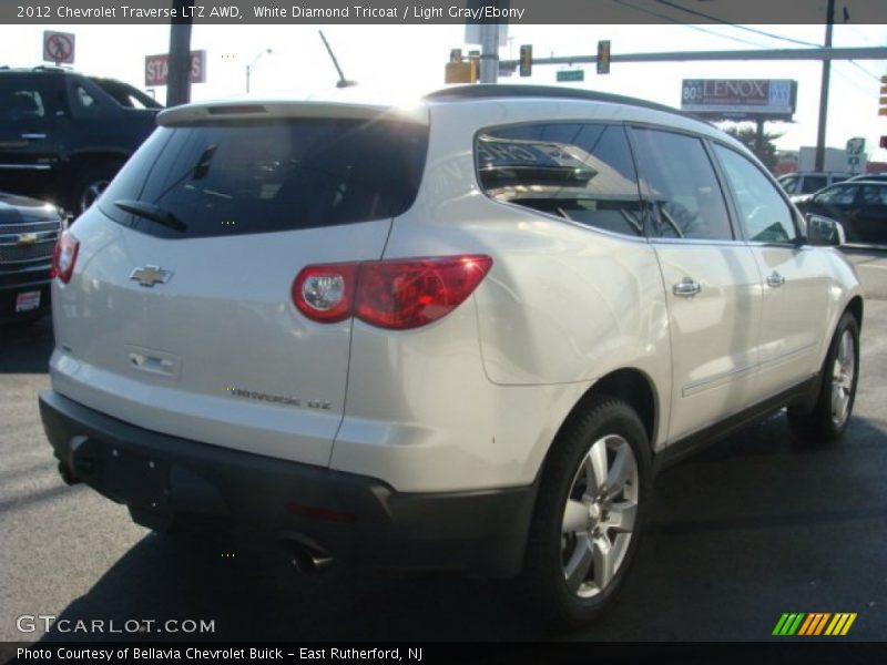 White Diamond Tricoat / Light Gray/Ebony 2012 Chevrolet Traverse LTZ AWD