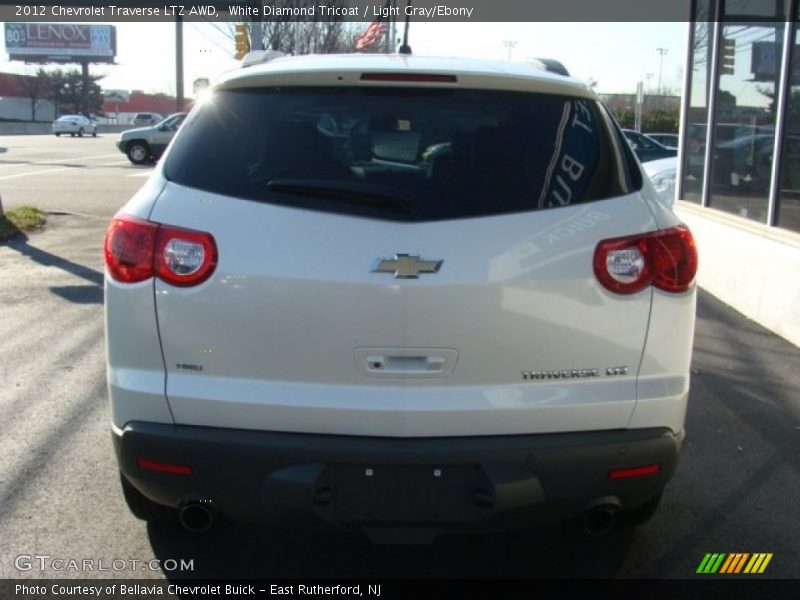 White Diamond Tricoat / Light Gray/Ebony 2012 Chevrolet Traverse LTZ AWD