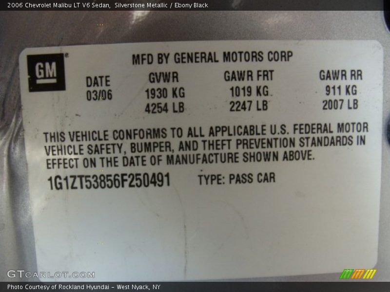 Silverstone Metallic / Ebony Black 2006 Chevrolet Malibu LT V6 Sedan